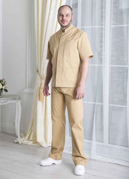 картинка Блузон мужской медицинский "Алексей" в универсальном цвете сафари от интернет магазина