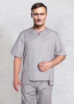 Блузон хирургический "Дамир" серый со вставками из сетки