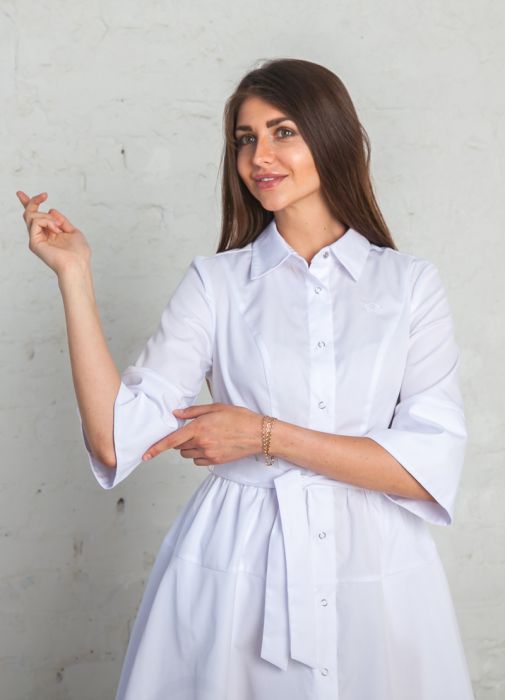 картинка Медицинский халат "Мария" белый от интернет магазина