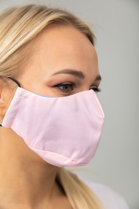 картинка Двухслойная многоразовая маска розовая от интернет магазина