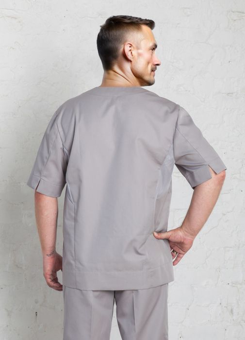 картинка Блузон хирургический "Дамир" серый со вставками из сетки от интернет магазина